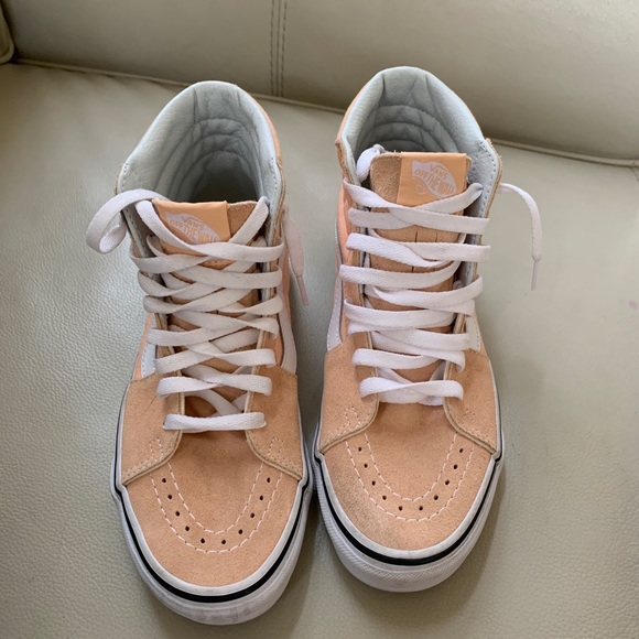 peach high top vans